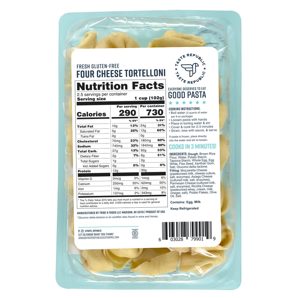 Fresh Gluten-Free Four Cheese Tortelloni  (6-Pack)